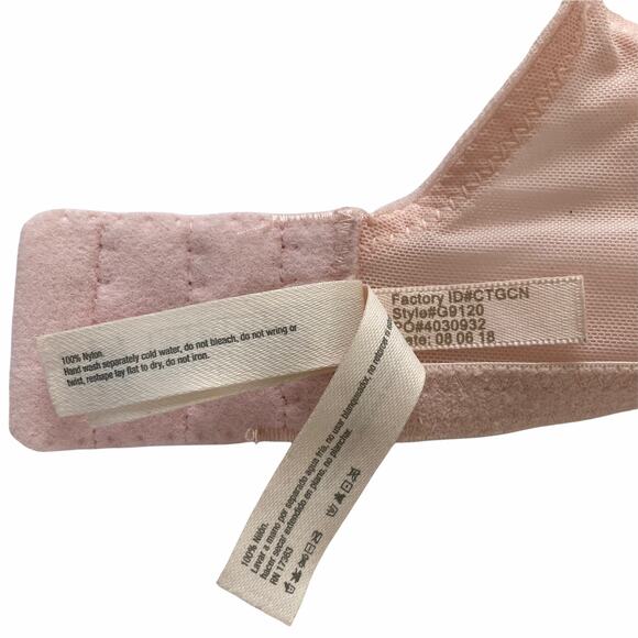 Demi plunge underwire bra 36D by On Gossamer, blush pink in Excellent condition - Picture 8 of 8